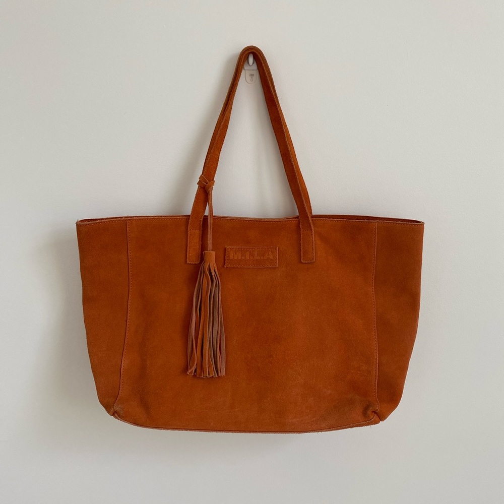 M.I.L.A 100% Suede Leather Tote Bag